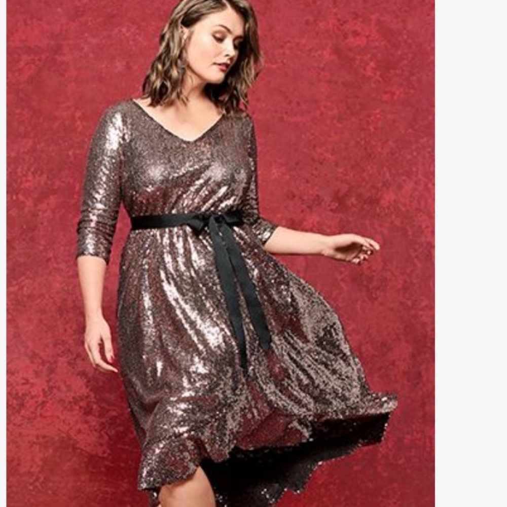 Lane Bryant Silver Sequin Dress